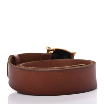 Gucci Calfskin Brass Feline Buckle Belt 90 36 Toscano 2 of 5