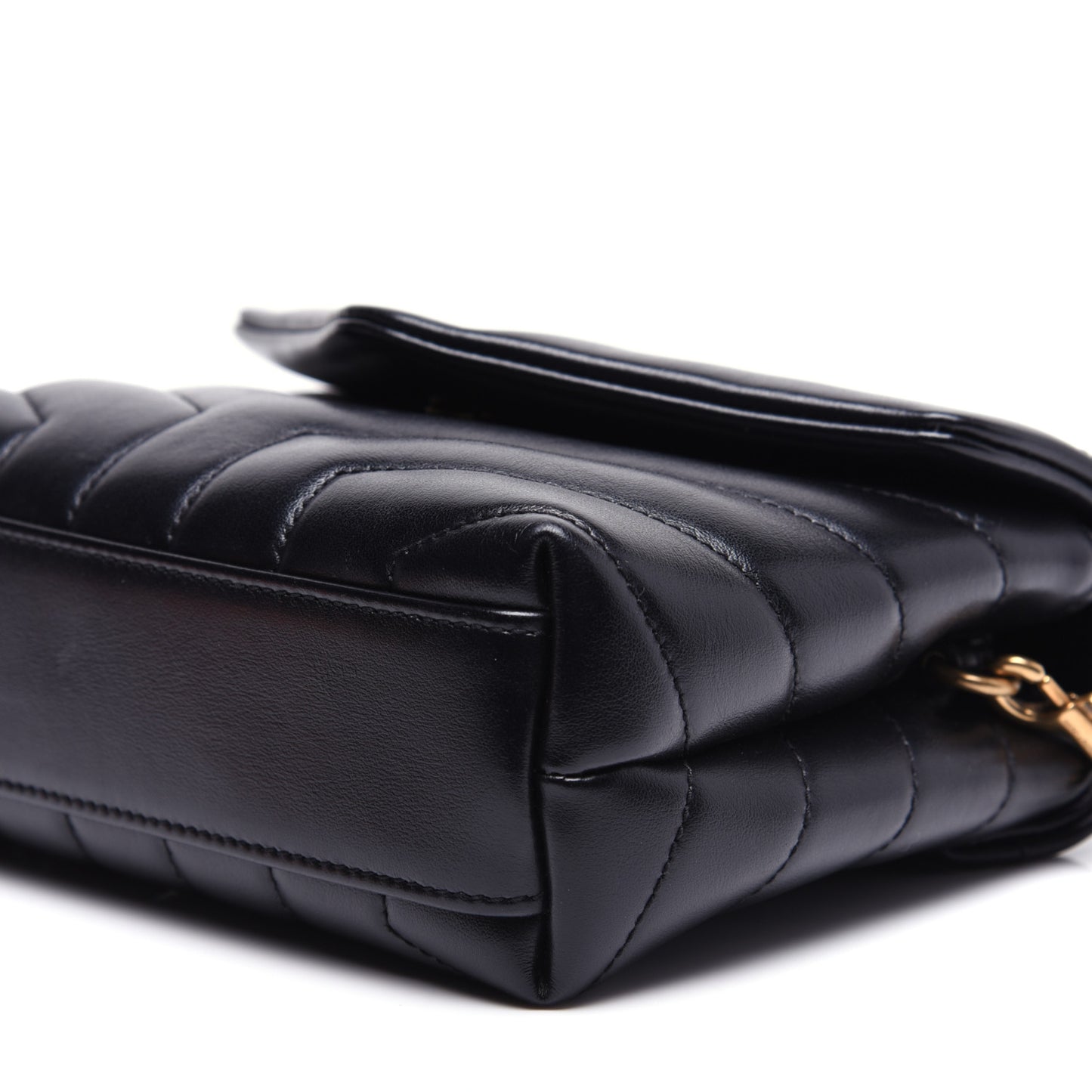 Calfskin Y Quilted Monogram Toy Loulou Crossbody Bag Black