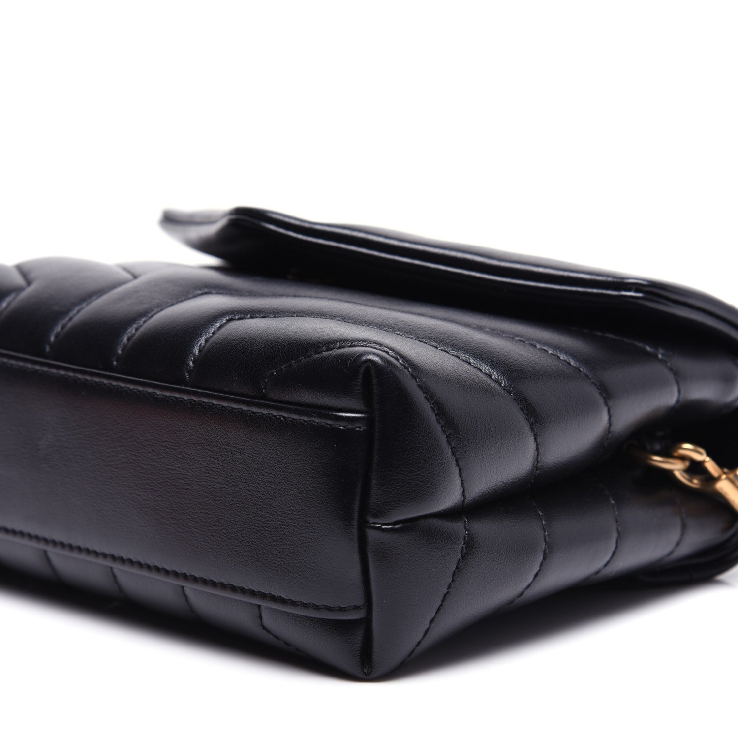 Saint Laurent Calfskin Y Quilted Monogram Toy Loulou Crossbody Bag Black 7 of 12
