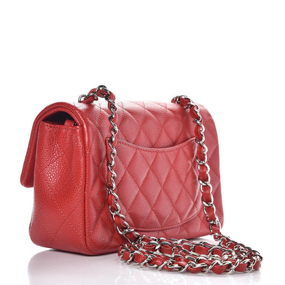 Chanel Caviar Quilted Mini Rectangular Flap Red 3 of 9