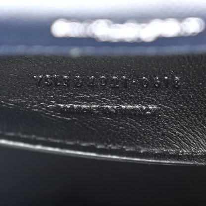 Saint Laurent Grain De Poudre Medium Classic Monogram Kate Satchel Deep Marine 7 of 10