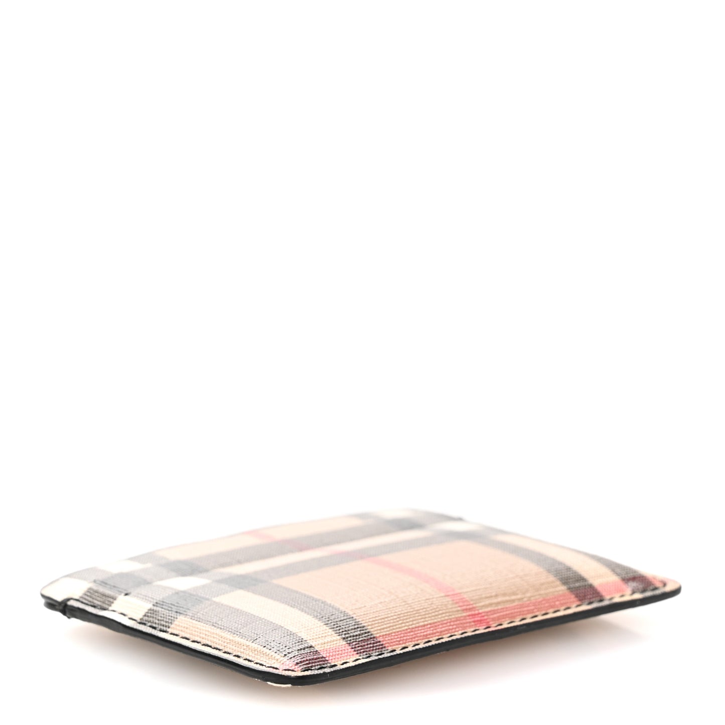 Vintage Check Calfskin Card Holder Black