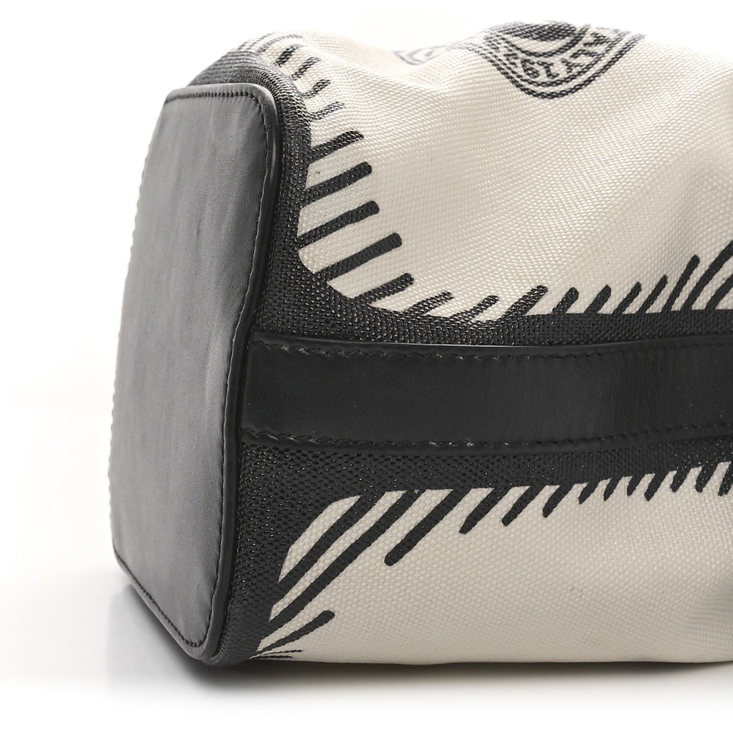 X JOSHUA VIDES Canvas Calfskin F is Fendi Mini Mon Tresor Bucket Bag White Black
