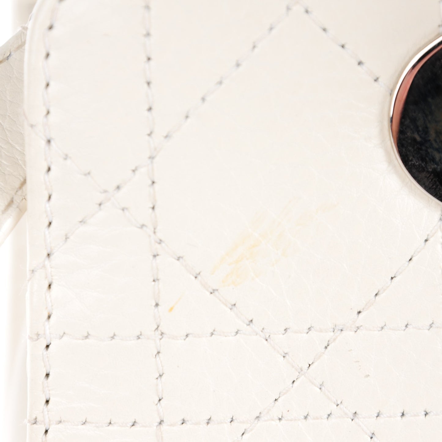 Calfskin Cannage Stitched East West Lady Dior White