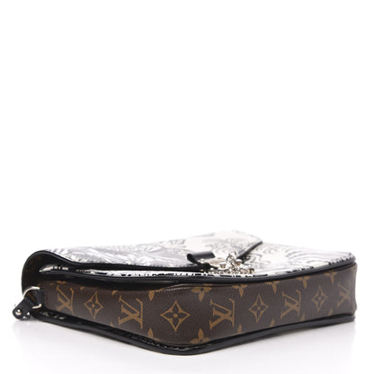 Louis Vuitton Epi Monogram Floral Pochette Metis Black White 4 of 11