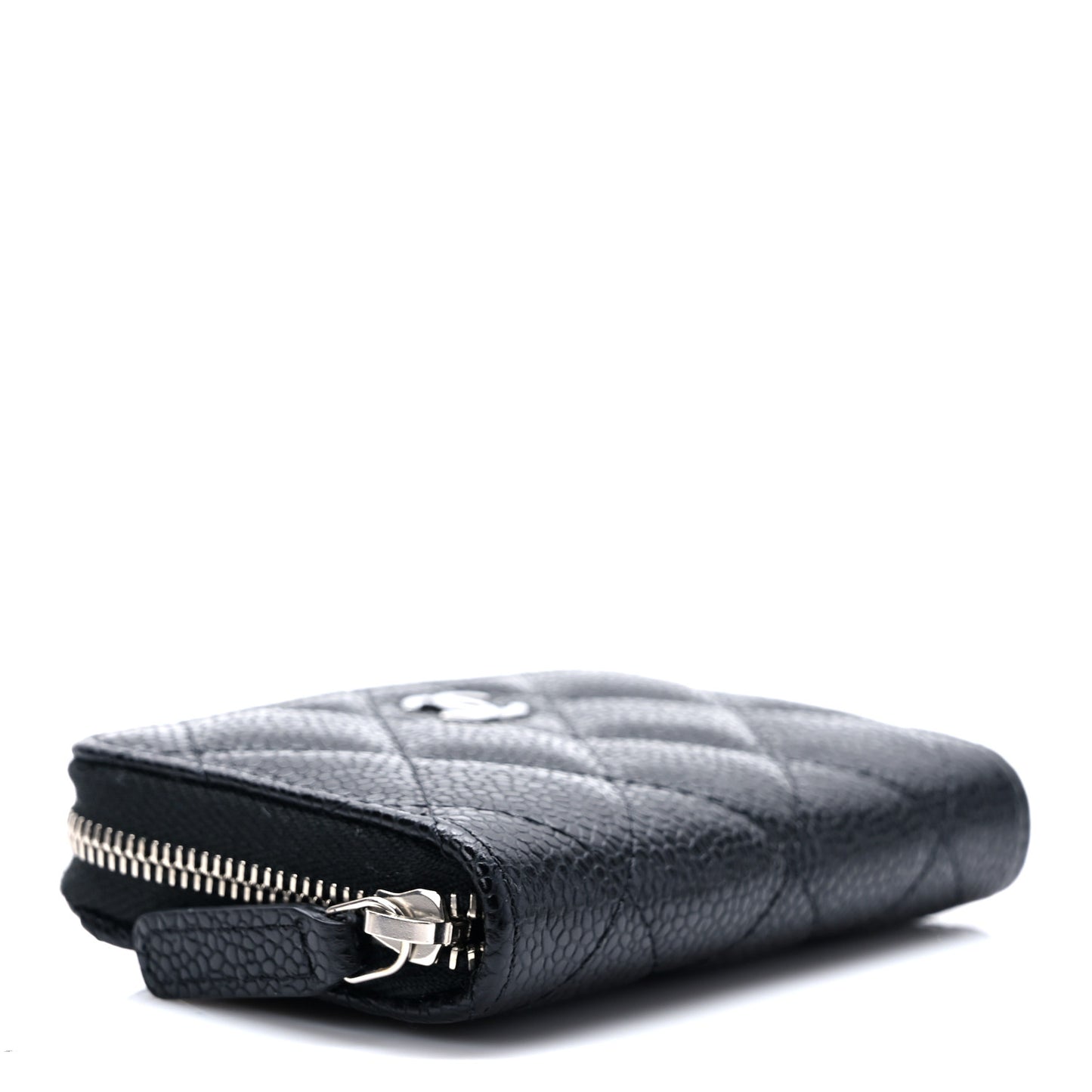Caviar Quilted Classic Zipped Coin Purse Black