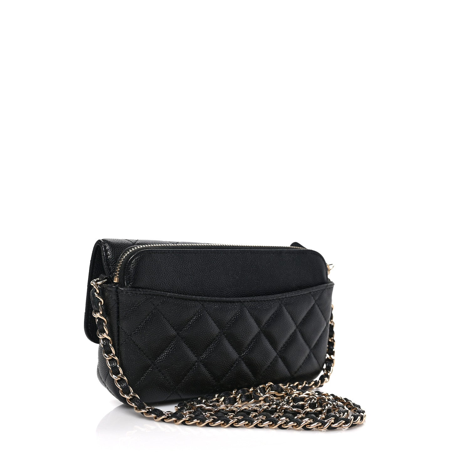 Chanel Caviar Quilted Flap Phone Holder With Chain Black 3 of 9