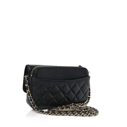 Chanel Caviar Quilted Flap Phone Holder With Chain Black 3 of 9