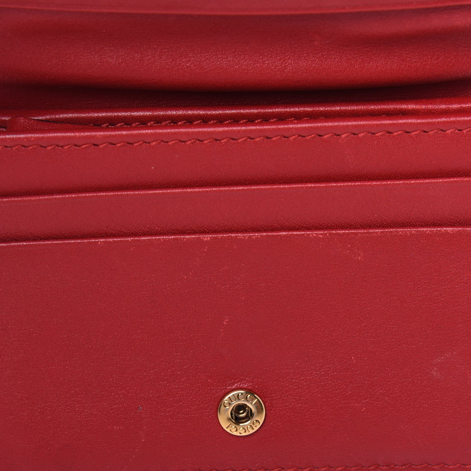Gucci Calfskin Matelasse GG Marmont Card Case Wallet Hibiscus Red 8 of 19