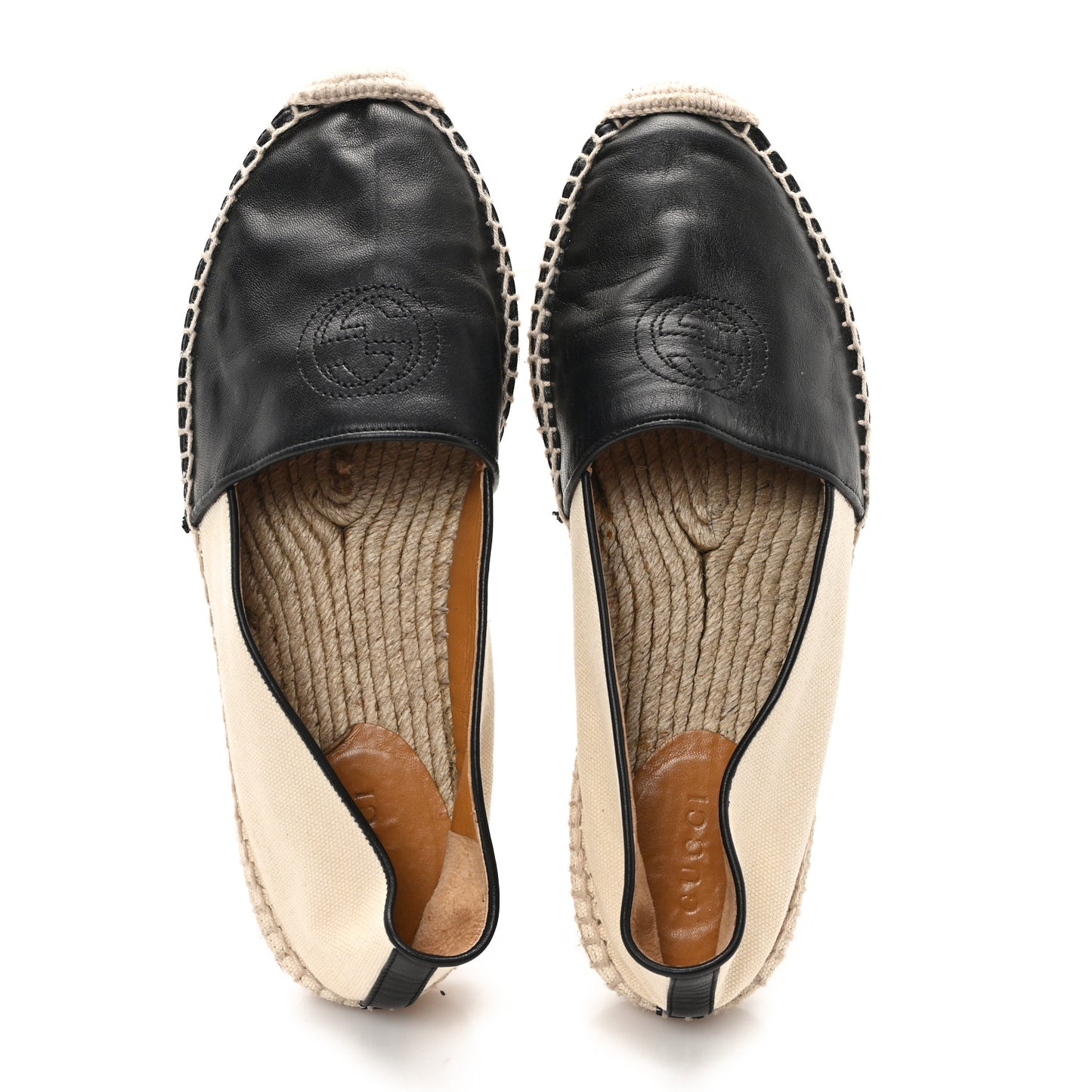 Nappa Canvas Espadrilles 35 Natural Black
