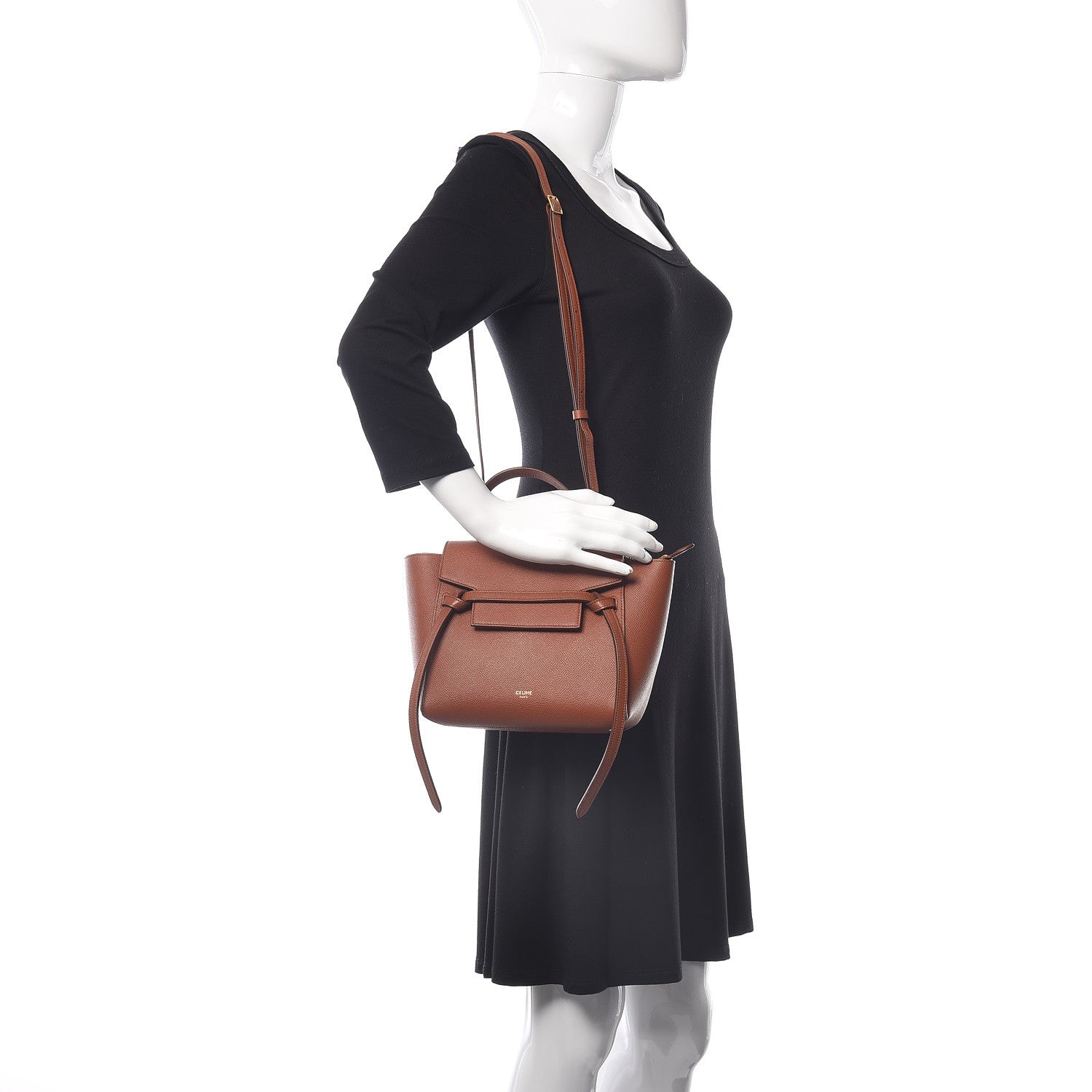 Celine Grained Calfskin Nano Belt Bag Caramel 2 of 12