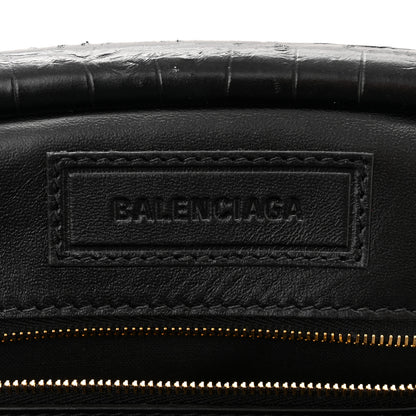 Balenciaga Extra Supple Calfskin Crocodile Embossed Small Editor Bag Black 6 of 9