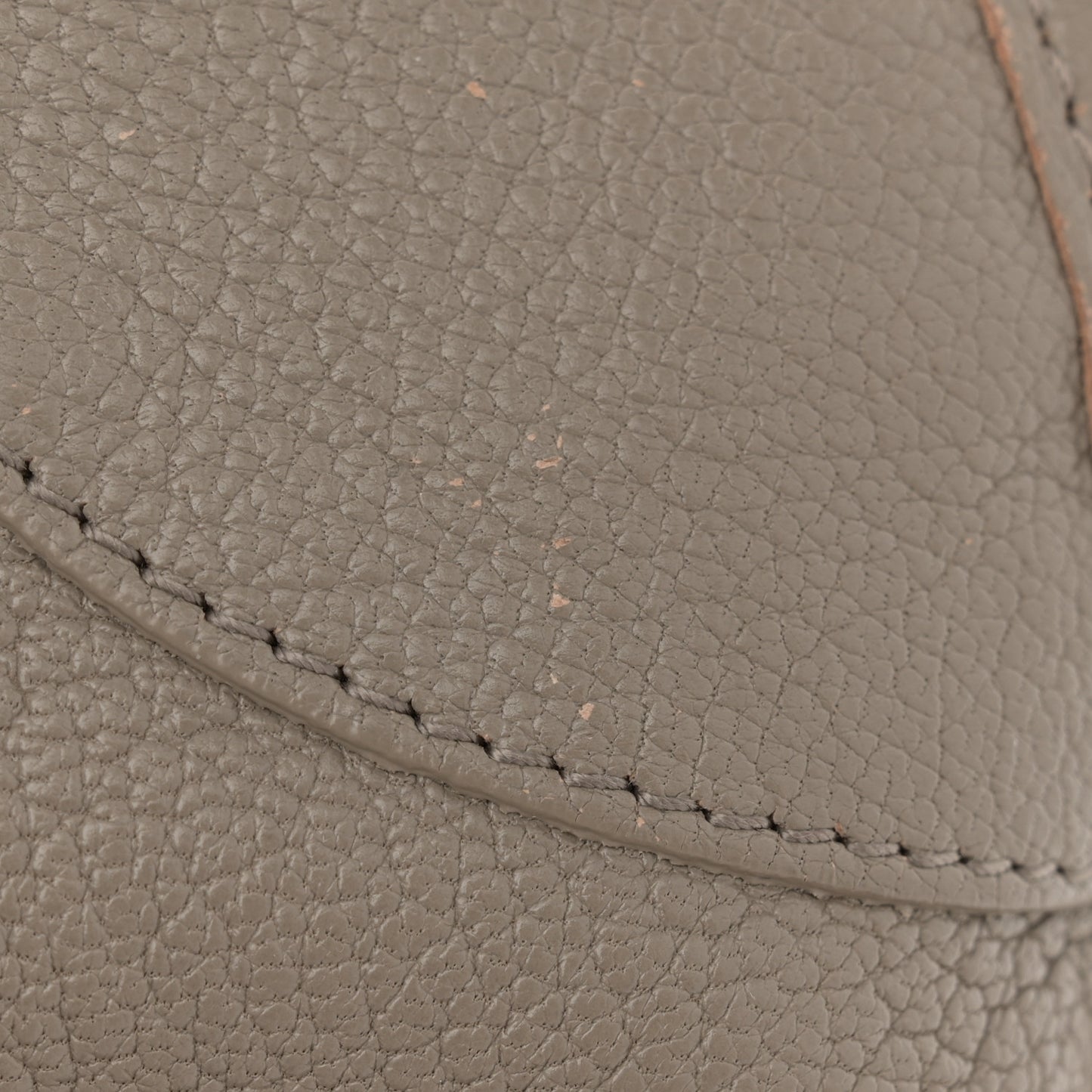 Chevre Silver Metallic Edge Hardware City Gris Taupe