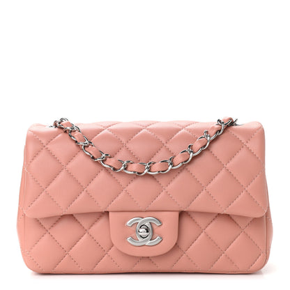 Chanel Lambskin Quilted Mini Rectangular Flap Dark Pink 1 of 10