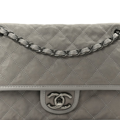 Chanel Caviar Quilted Medium French Riviera Flap Light Grey 9 of 11