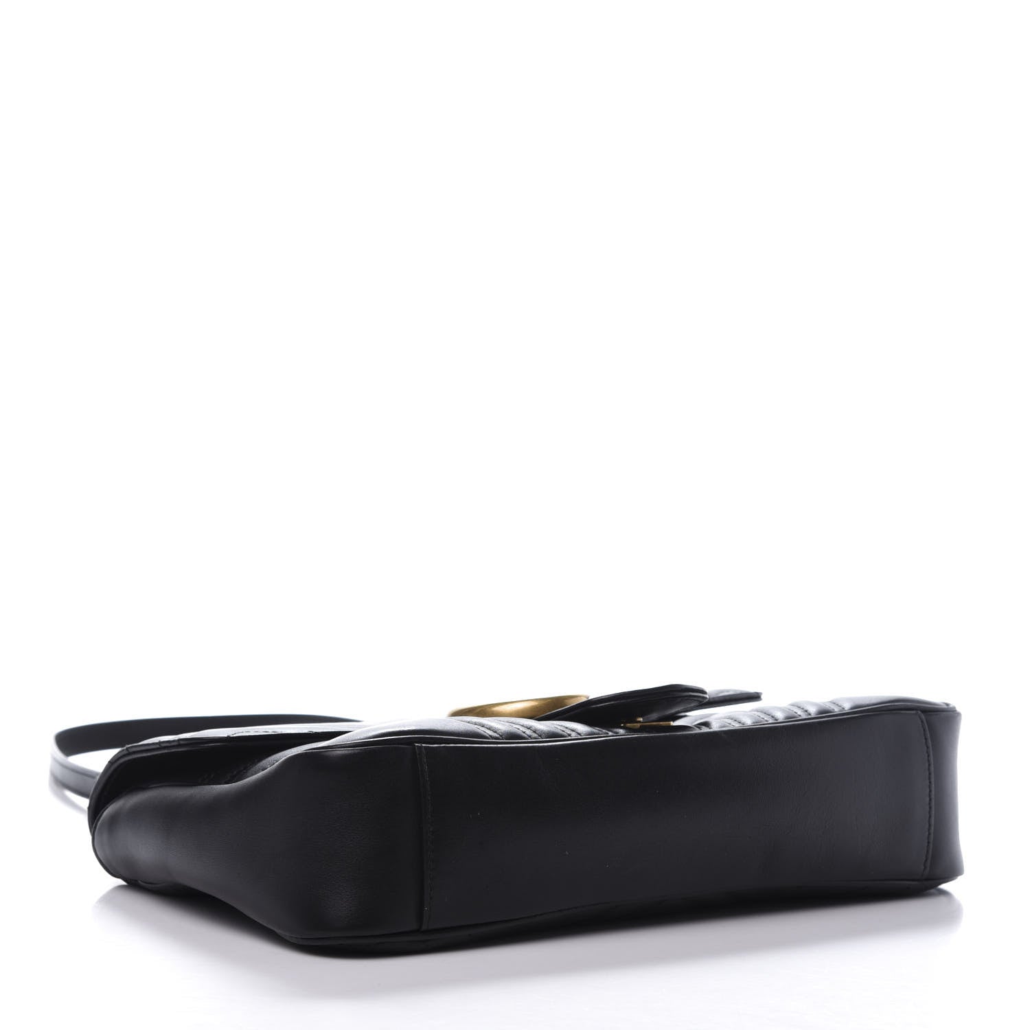 Gucci Calfskin Matelasse Medium GG Marmont Shoulder Bag Black 4 of 14