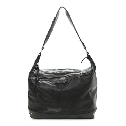 Balenciaga Agneau Classic Silver Hardware Courier XL Hobo Black 1 of 12
