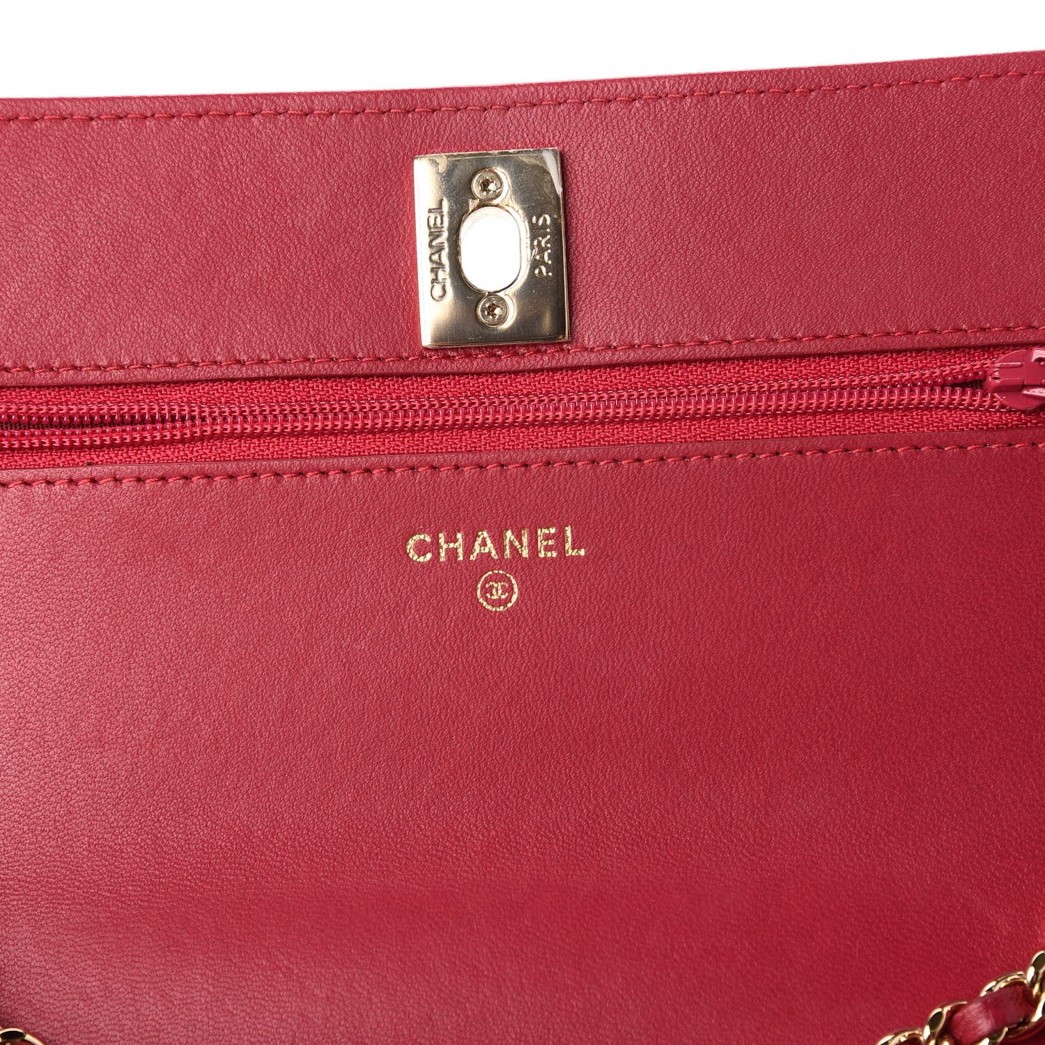 Chanel Lambskin Quilted Trendy CC Wallet On Chain WOC Dark Pink 8 of 12
