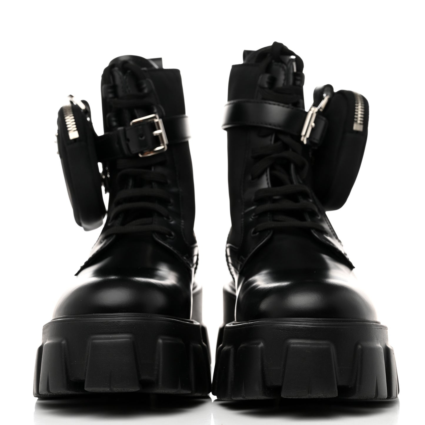 Spazzolato Rois Re-Nylon Metal Triangle Logo Monolith Pouch Pocket 55mm Boots 38.5 Black