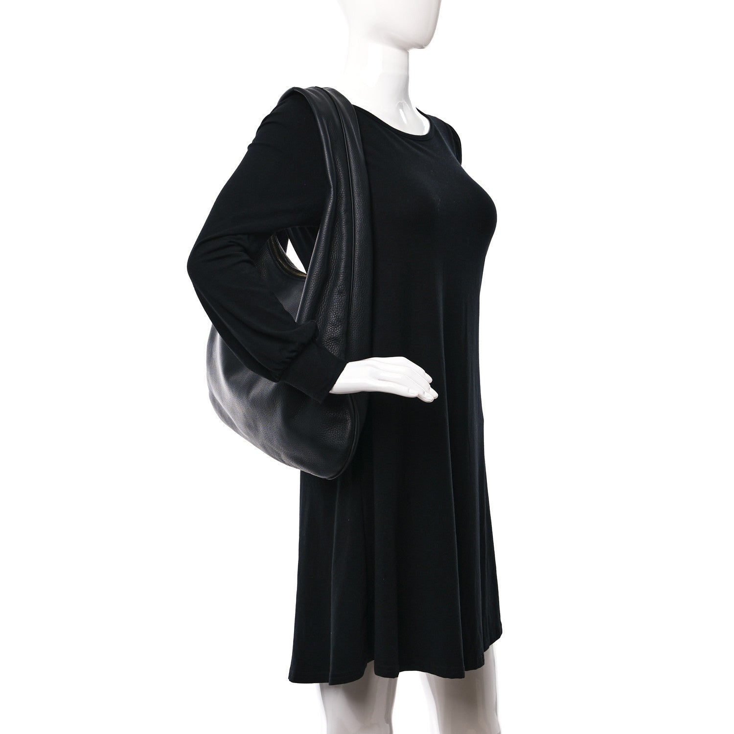 The Row Grained Calfskin Medium Everyday Shoulder Bag Black 2 of 8