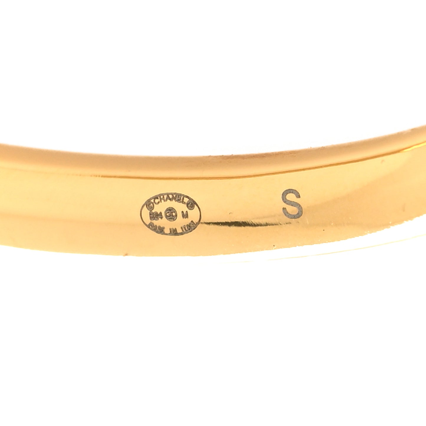 Enamel CC Bangle S White Gold