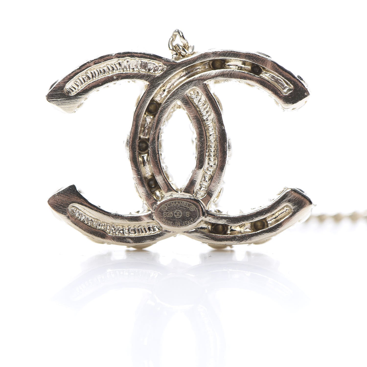 Chanel Crystal Pearl Dazzling Domino Drop Earrings Matte Gold 4 of 5