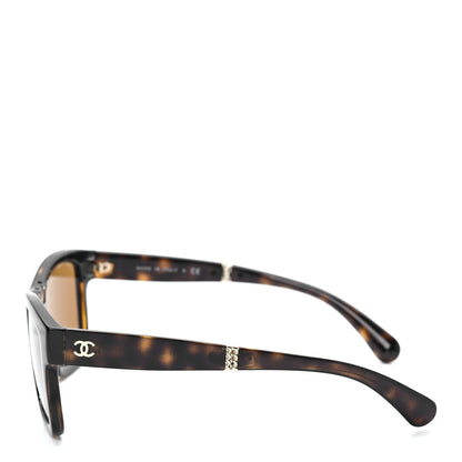 Chanel Nylon Metal Square Folding Sunglasses 6053 Tortoise 3 of 7