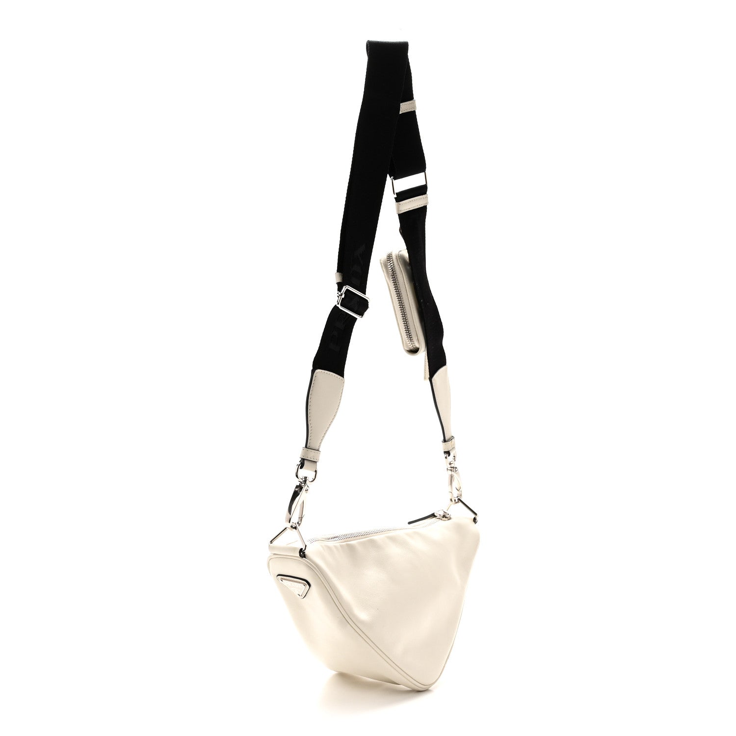 Prada Grace Lux Triangle Shoulder Bag White 3 of 9