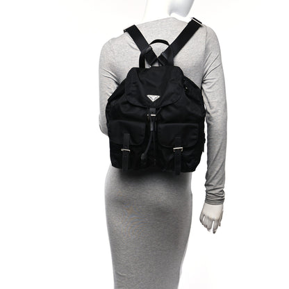 Prada Nylon Vela Saffiano Medium Backpack Black 2 of 10