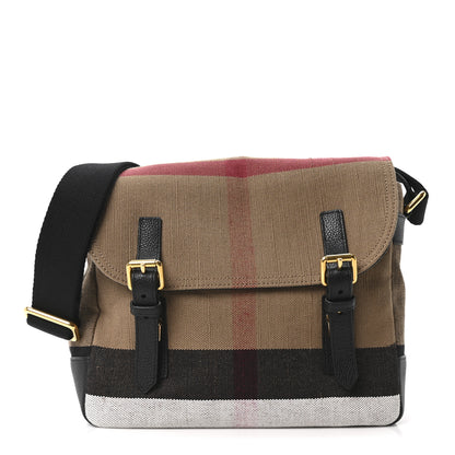 Burberry Canvas Mega Check Small Baildon Messenger Bag Black 1 of 11