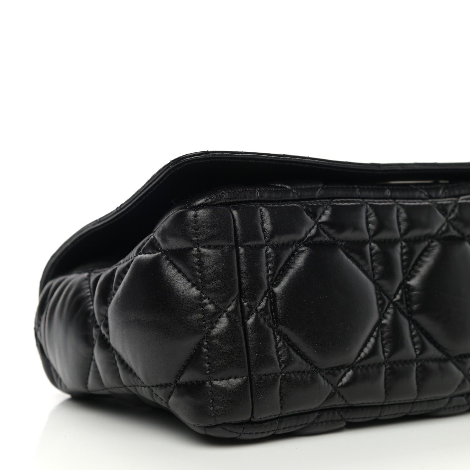 Christian Dior Calfskin Macrocannage Medium Caro Bag Black 9 of 10
