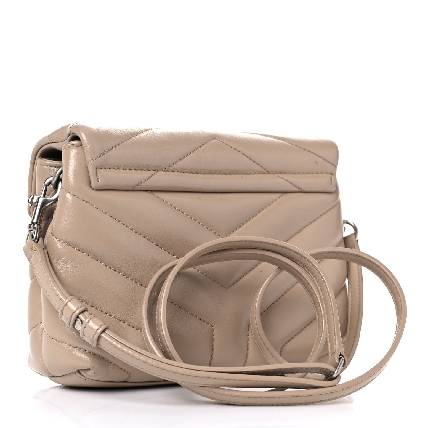 Calfskin Y Quilted Monogram Toy Loulou Crossbody Bag Dark Beige
