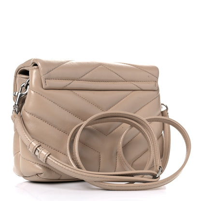 Saint Laurent Calfskin Y Quilted Monogram Toy Loulou Crossbody Bag Dark Beige 3 of 19