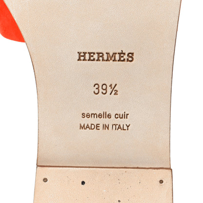 Hermes Suede Goatskin Oran Sandals 39.5 Rose Sorbet 7 of 9