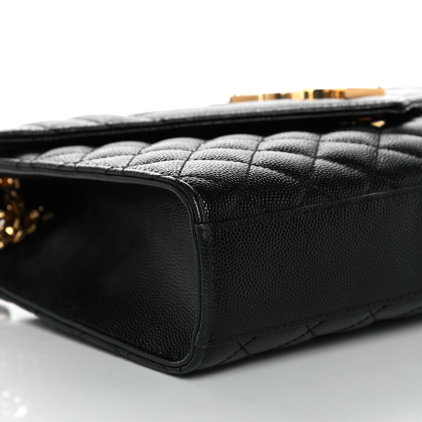 Grain De Poudre Textured Mixed Matelasse Triquilt Medium Monogram Satchel Black