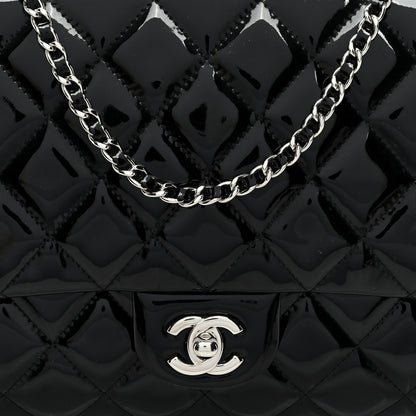Chanel Patent Quilted Clutch with Chain Flap Black 8 of 10