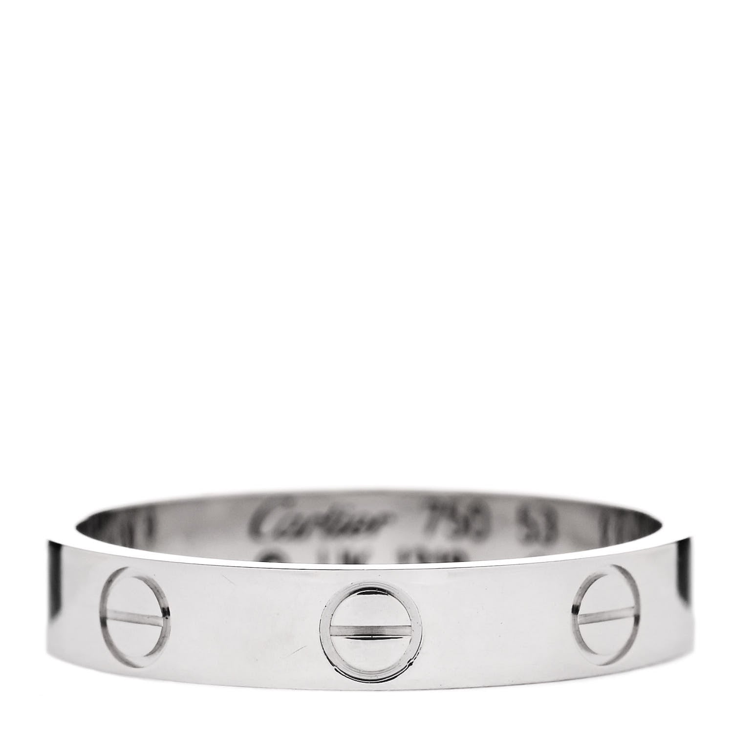 Cartier 18K White Gold 3.5mm LOVE Wedding Band Ring 53 6.5 1 of 5