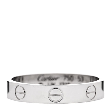 Cartier 18K White Gold 3.5mm LOVE Wedding Band Ring 53 6.5 1 of 5