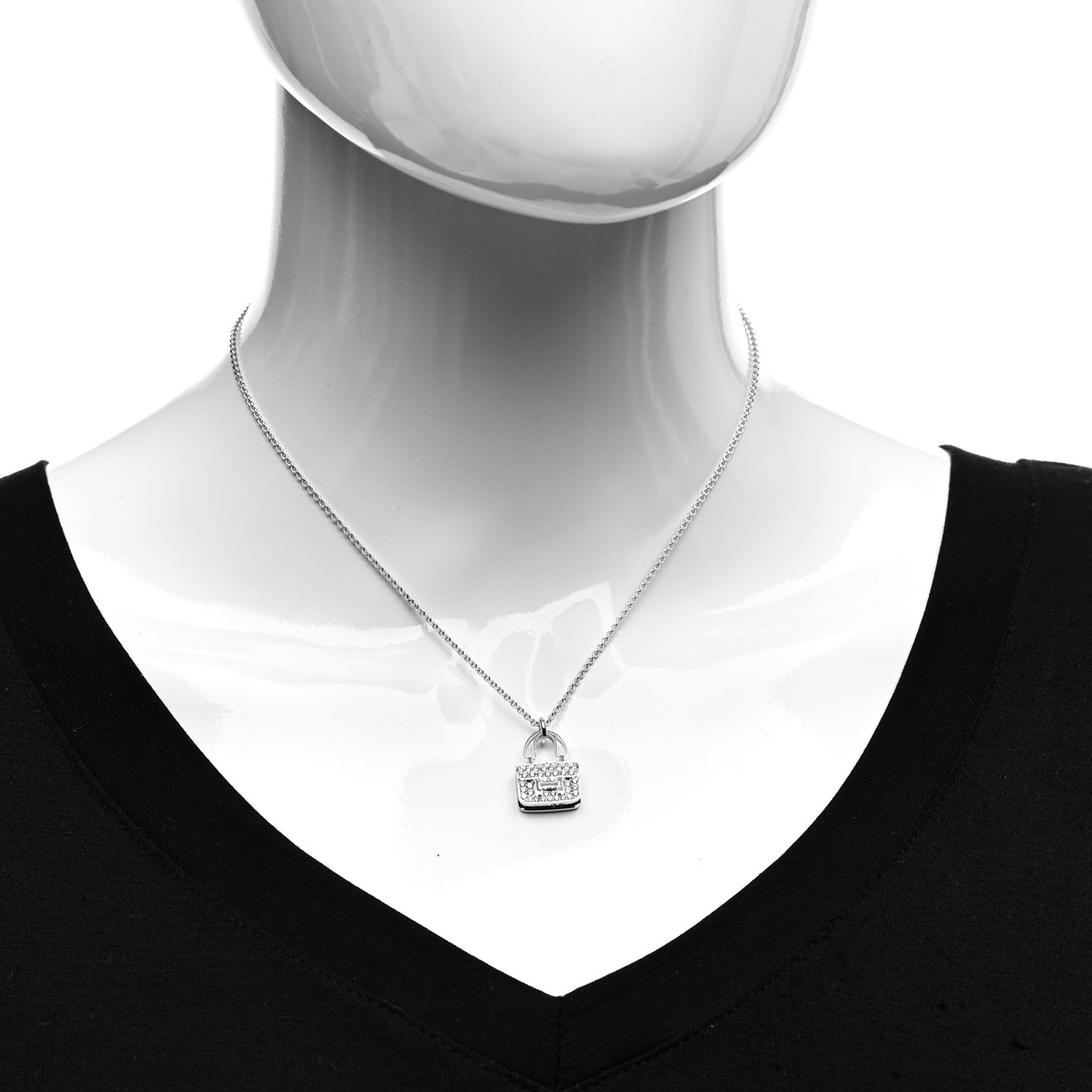 18K White Gold Diamond Constance Amulettes Pendant Necklace