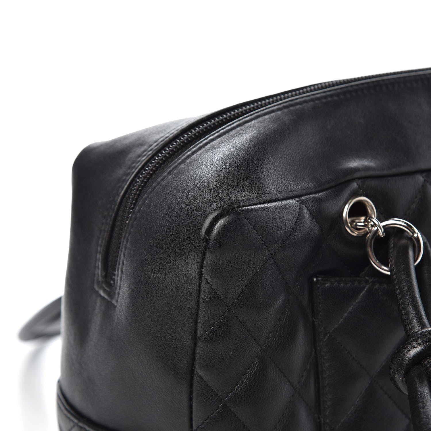 Chanel Calfskin Quilted Large Cambon Bowler Black 13 of 17