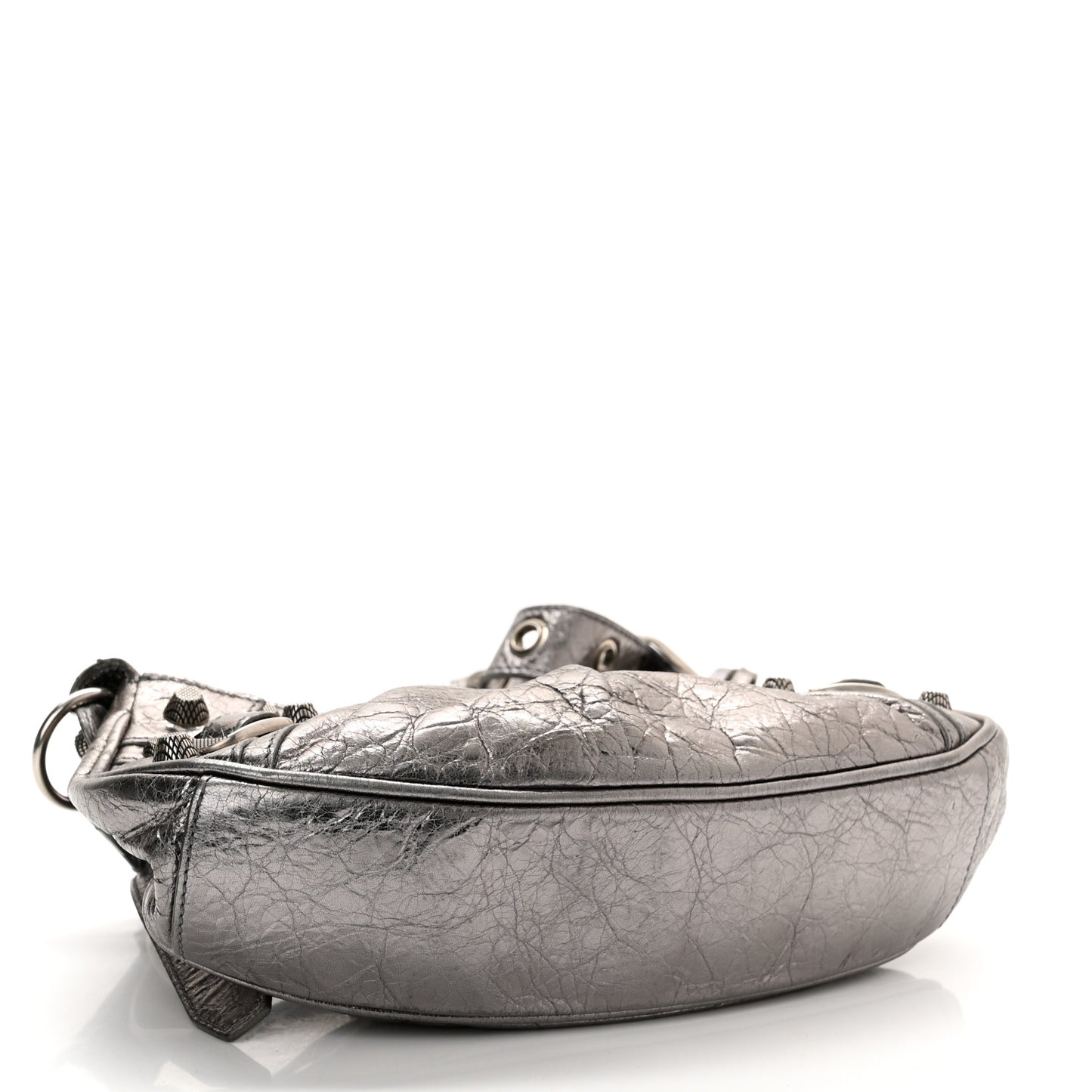 Metallic Agneau Arena Le Cagole Shoulder Bag XS Silver