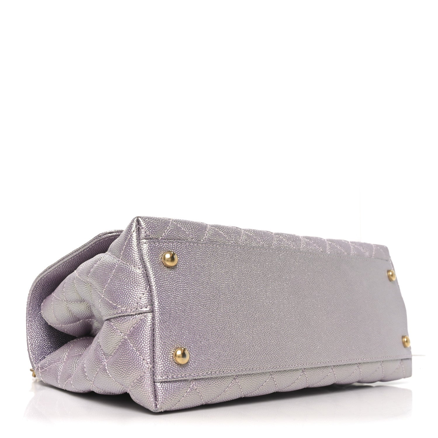 Chanel Metallic Caviar Quilted Small Coco Handle Flap Light Pink 4 of 10