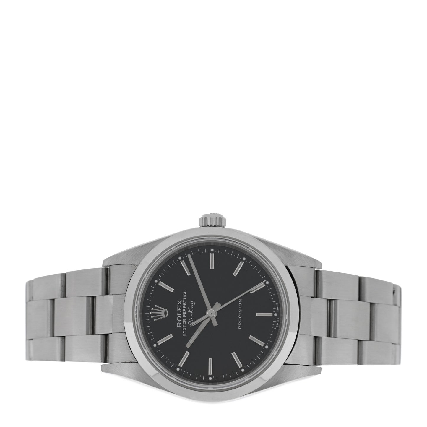 Stainless Steel 34mm Air-King Oyster Perpetual Precision Watch Black 14000M