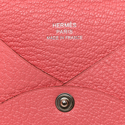 Hermes Chevre Mysore Calvi Card Case Rose Azalee 6 of 8