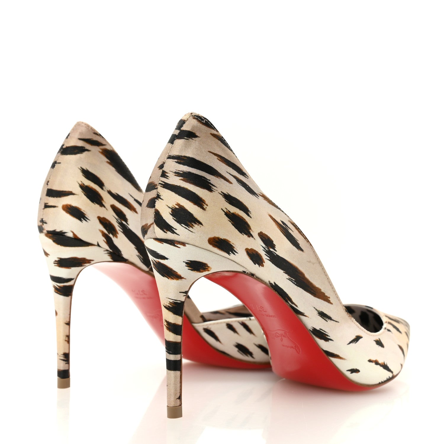 Christian Louboutin Crepe Satin Leopard Print Gigi Iriza 85 Pumps 37.5 Vintage Rose 5 of 11