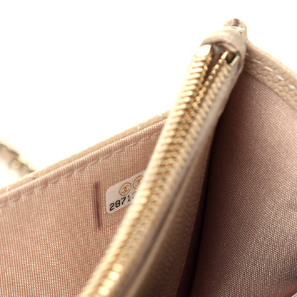 Chanel Caviar Quilted Golden Class Wallet On Chain WOC Light Beige 7 of 9