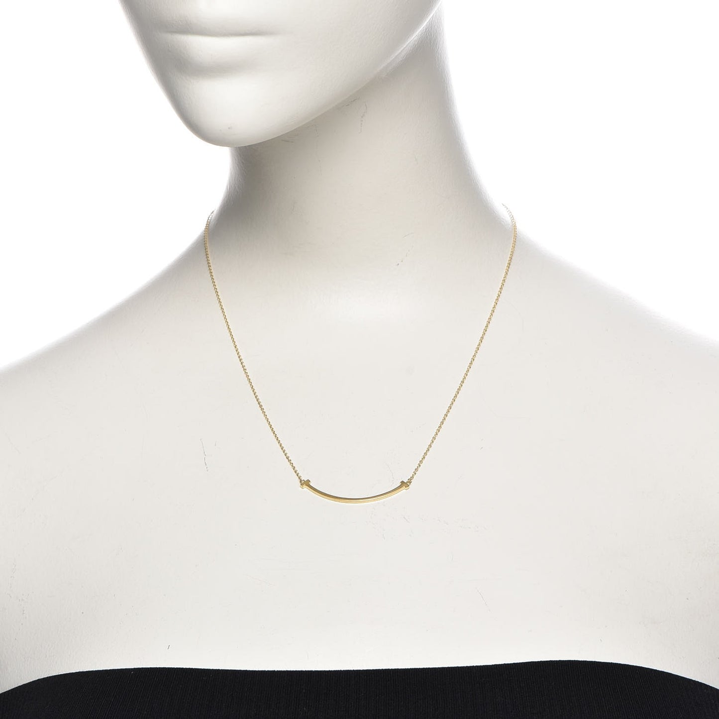 18K Yellow Gold Small T Smile Pendant Necklace