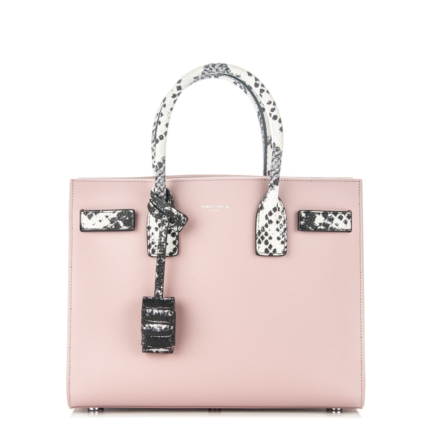 Calfskin Embossed Python Baby Sac De Jour Powder Pink