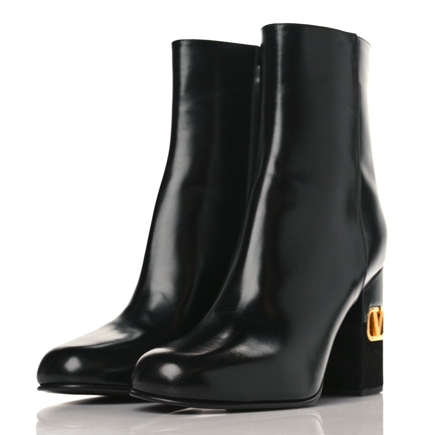 Valentino Garavani Heritage Calfskin VLogo 90mm Ankle Booties 38 Black 3 of 7