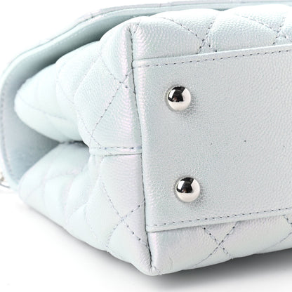 Chanel Iridescent Caviar Quilted Mini Coco Handle Flap Light Blue 8 of 9